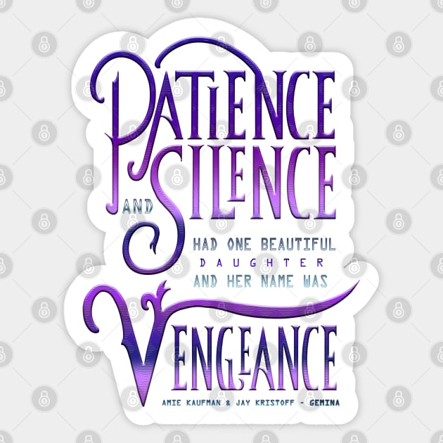 PATIENCE AND SILENCE Sticker by Catarinabookdesigns